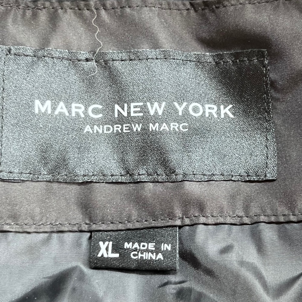 Marc New York Andrew Marc Mens XL Black Puffer Jacket Fur Collar Hooded Coat - Picture 2 of 12